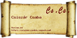 Csiszár Csaba névjegykártya