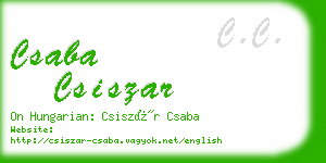 csaba csiszar business card